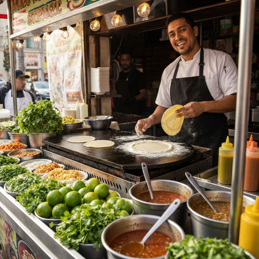 Chef preparing fresh tacos